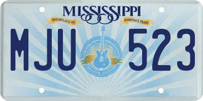 MS license plate MJU523