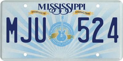 MS license plate MJU524