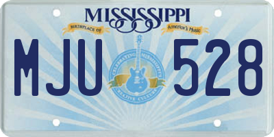 MS license plate MJU528