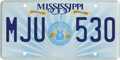 MS license plate MJU530