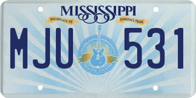 MS license plate MJU531