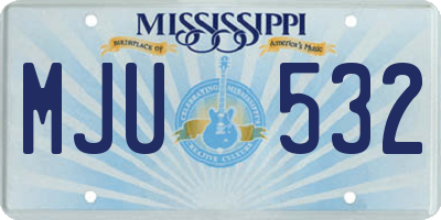 MS license plate MJU532