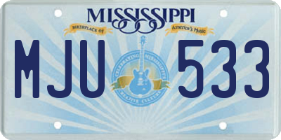MS license plate MJU533