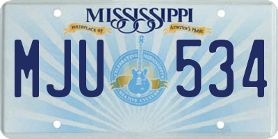 MS license plate MJU534