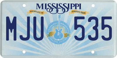 MS license plate MJU535