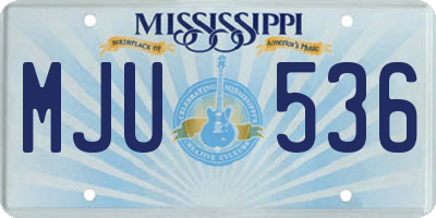 MS license plate MJU536