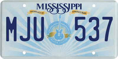MS license plate MJU537