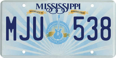 MS license plate MJU538