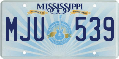 MS license plate MJU539