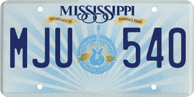 MS license plate MJU540