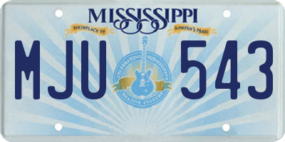 MS license plate MJU543