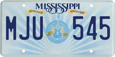 MS license plate MJU545