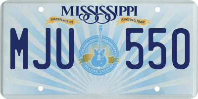 MS license plate MJU550