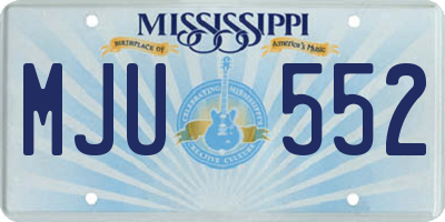 MS license plate MJU552