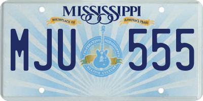 MS license plate MJU555