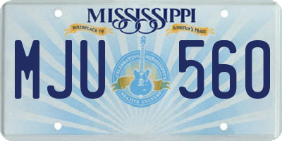 MS license plate MJU560