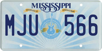 MS license plate MJU566