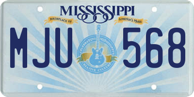 MS license plate MJU568