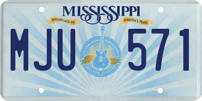 MS license plate MJU571