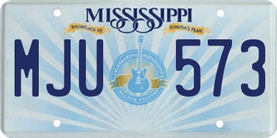 MS license plate MJU573