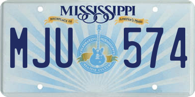 MS license plate MJU574
