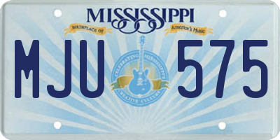 MS license plate MJU575