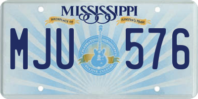MS license plate MJU576