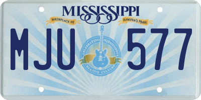 MS license plate MJU577