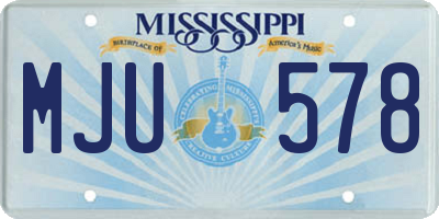 MS license plate MJU578