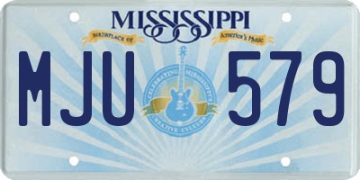 MS license plate MJU579