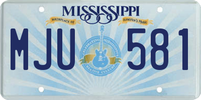 MS license plate MJU581