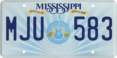 MS license plate MJU583