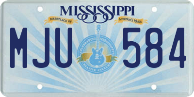 MS license plate MJU584