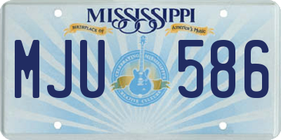 MS license plate MJU586