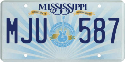 MS license plate MJU587