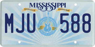 MS license plate MJU588
