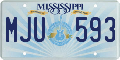 MS license plate MJU593