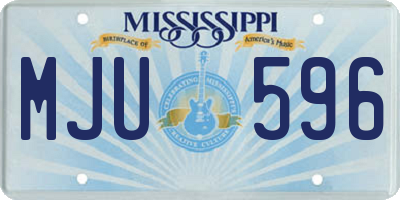 MS license plate MJU596