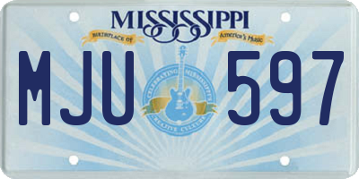 MS license plate MJU597