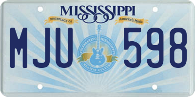 MS license plate MJU598