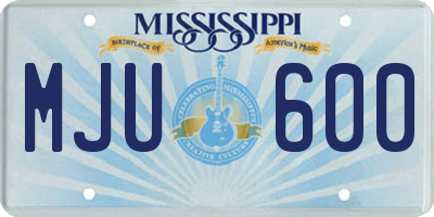 MS license plate MJU600