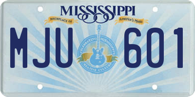 MS license plate MJU601