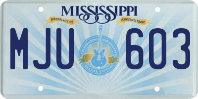 MS license plate MJU603