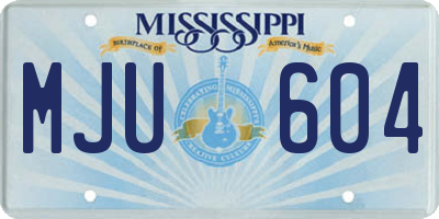 MS license plate MJU604