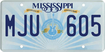 MS license plate MJU605