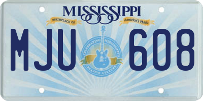 MS license plate MJU608