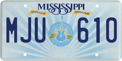 MS license plate MJU610