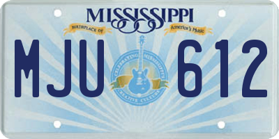 MS license plate MJU612