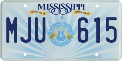 MS license plate MJU615