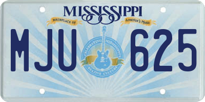 MS license plate MJU625